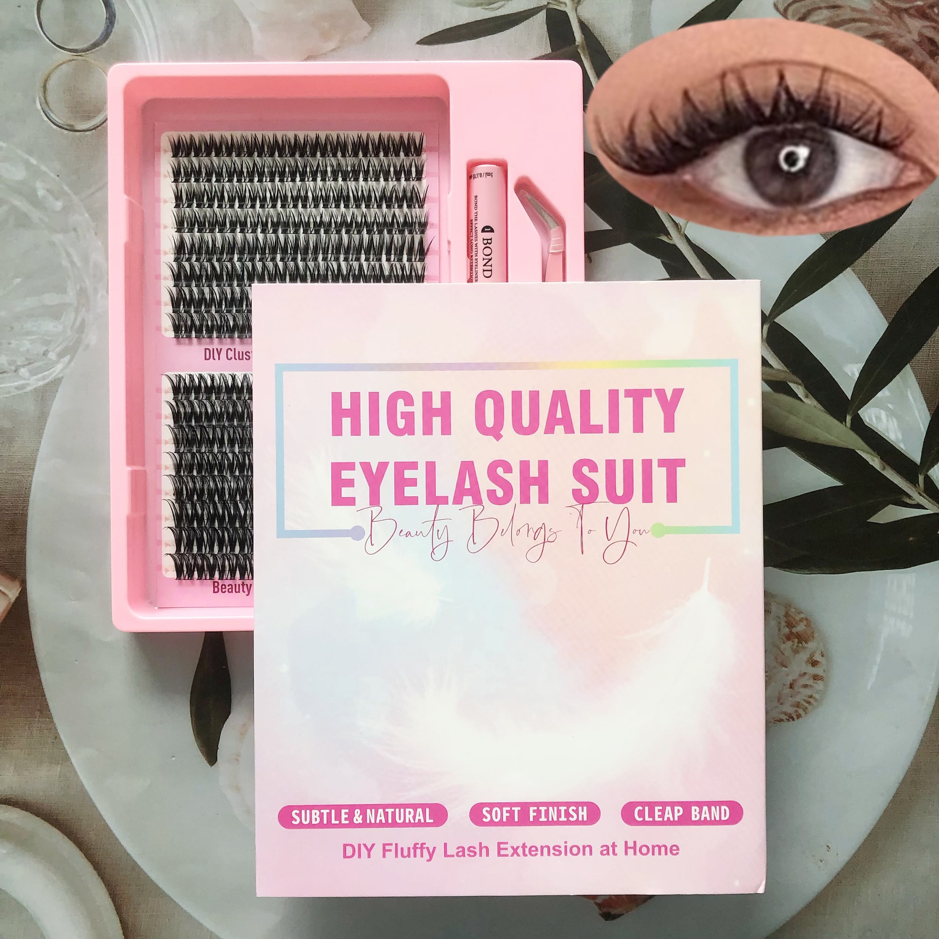 Transfronterizas pestañas falsas 30 - 100D comercio exterior caja de pestañas gruesas con pinzas de pegamento conjunto de pestañas falsas