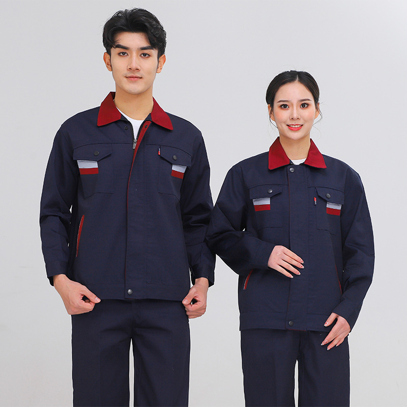 長袖作業服セット男性耐磨耗春秋工場服上着工場自動車修理服機電工装卸売り労働保険服|undefined