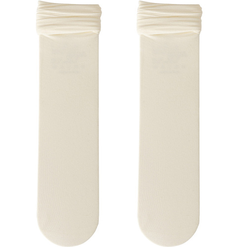 JK socks women's spring and summer new velvet pile socks calf socks solid color black and white socks trendy student long socks