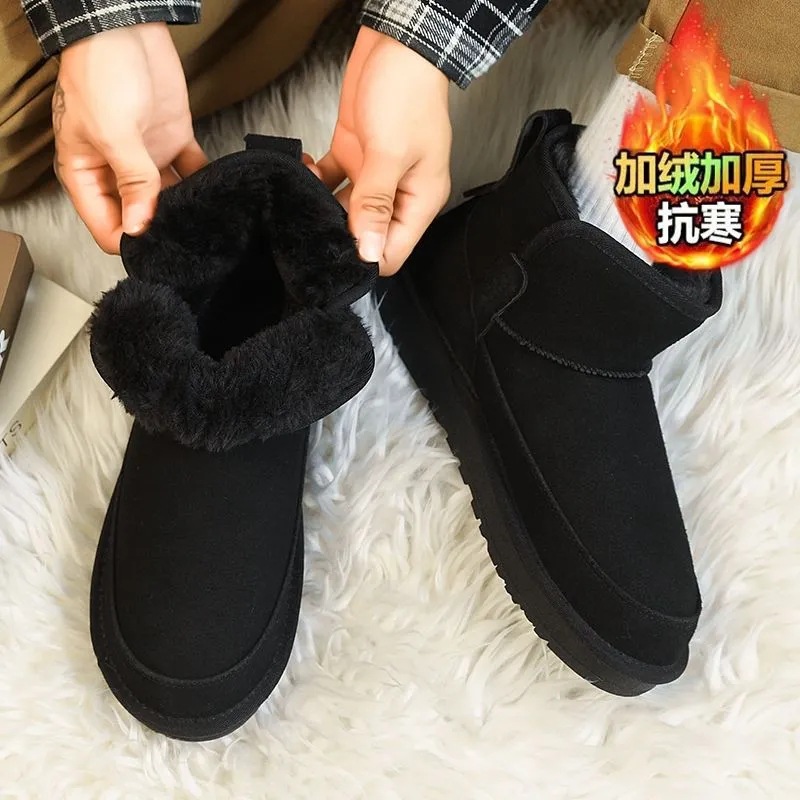 2025 hombre de invierno de nuevo botas de nieve casuales retro versátiles gruesas calentadas botas de algodón de hombre botas noreste
