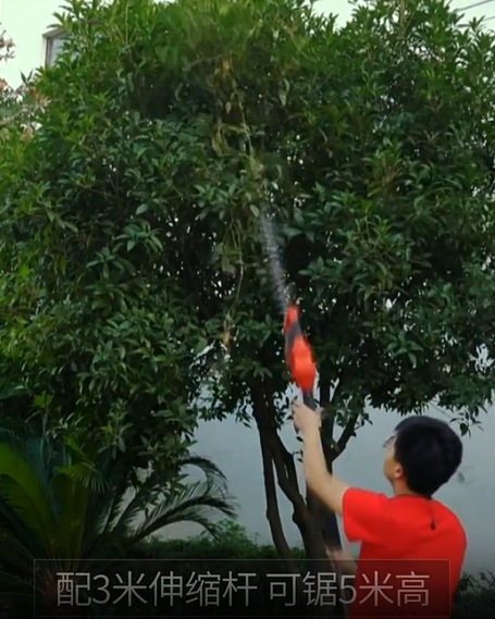 兴虎40V高枝绿篱机电动修枝锯 高空修枝剪 加长伸缩杆锂电修枝剪