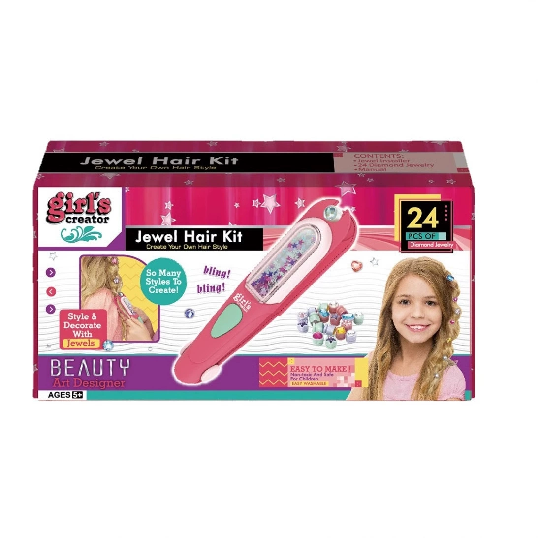 Трансграничная эксклюзивная небольшая упаковочная фабрика, Прямая Детская машина для гвоздей для волос своими руками, машина для бисероплетения, костюм, креативные игрушки