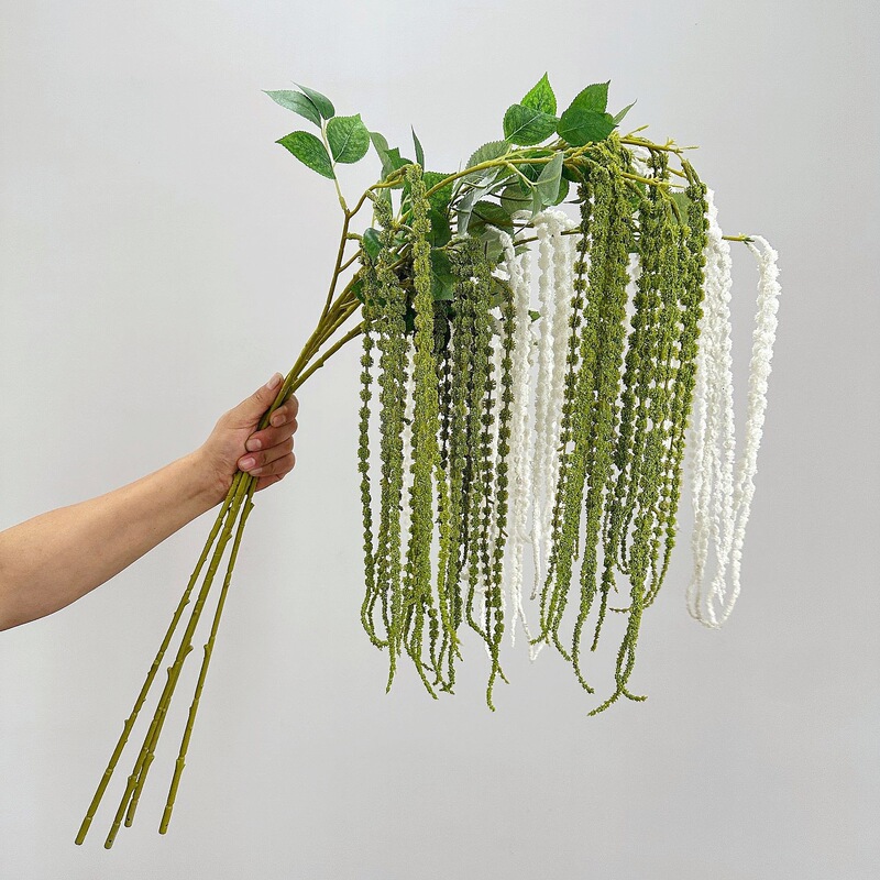 Artificial Green Plants, Hanging Berries, Hanging Cockscomb Flowers, Hanging Willow, Long-Tailed Amaranth, Home Decoration, Fake Flowers, Berries, Lover's Tears Decoration