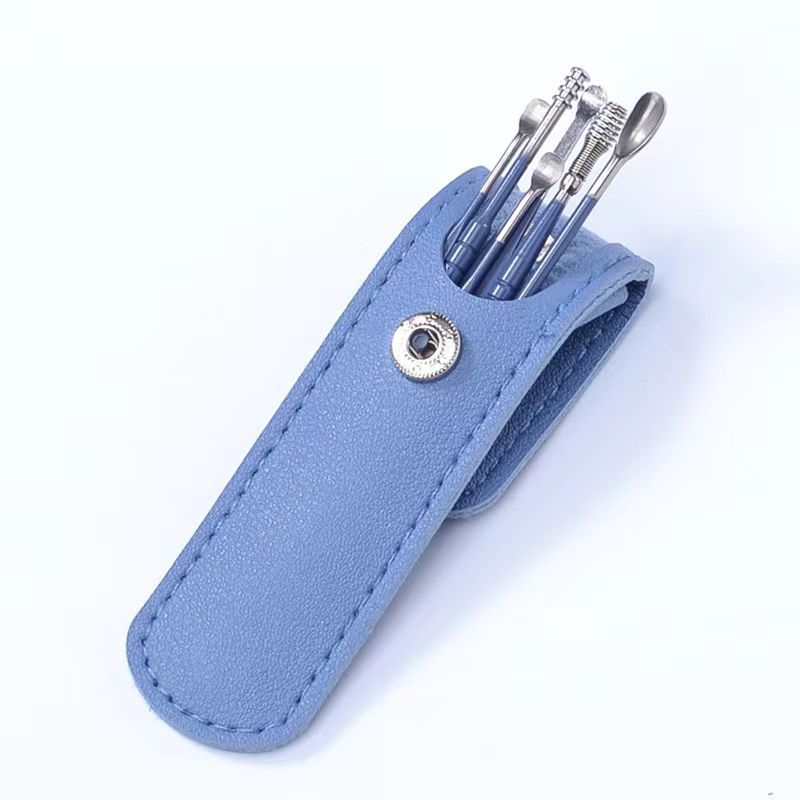 Juego de limpiadores de oídos portátiles en existencia, juego de 6 piezas, limpiadores de oídos con resorte en espiral para el hogar, herramientas para limpiar los oídos.