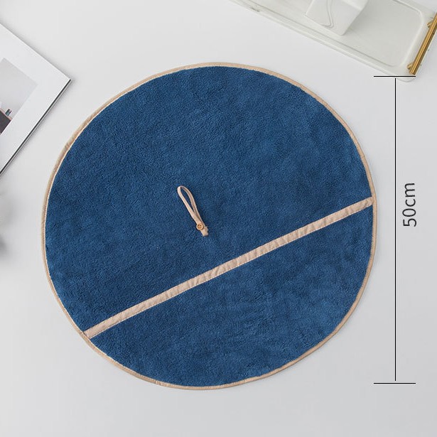 Colgando toalla de mano de lana de coral trapo toalla de cocina paño redondo swing toalla de mano limpieza fuerte absorbente