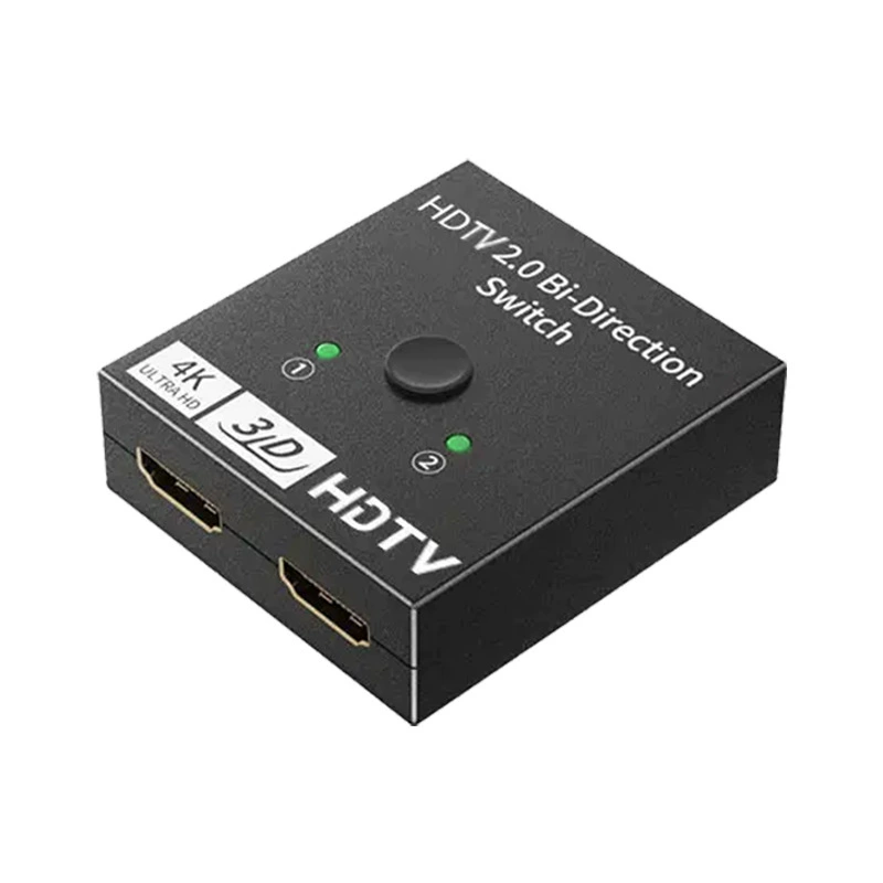 HDMI переключатель 2 в 1 HDMI 2.0 двухканальный переключатель 4*2K распределительное устройство, два входа