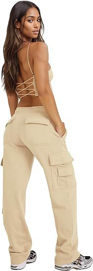 Women's Clothing New Multi Pocket Y2K Overalls Casual Loose Sports Fitness Wide Leg Pants_voghion.com
