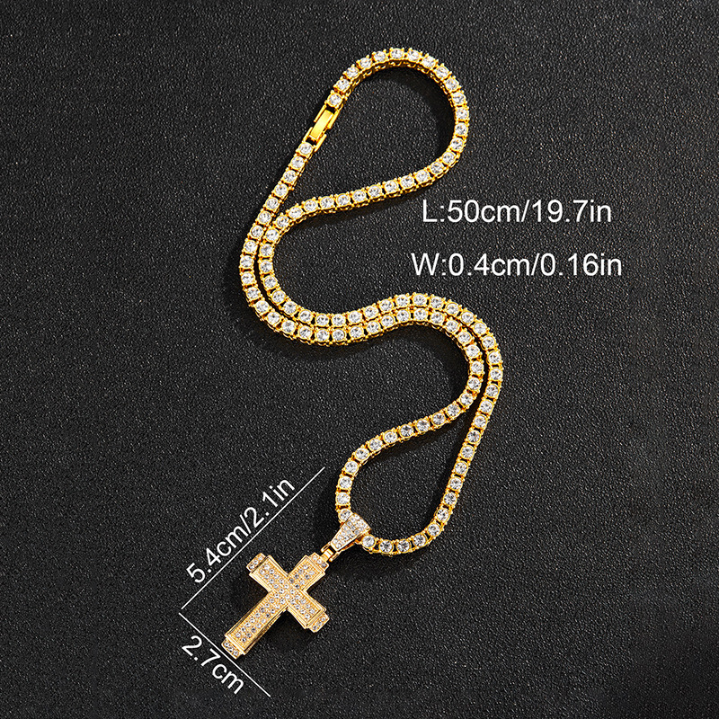 Collana con pendente croce hip hop con strass personalizzata_voghion.com
