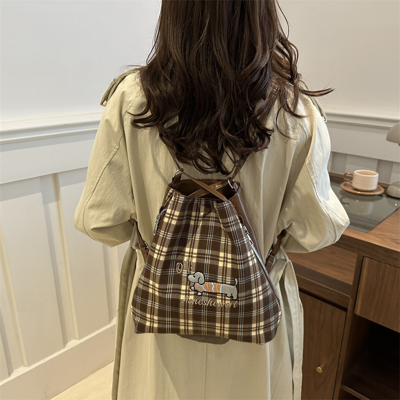 Bolsas de gran capacidad de superfuego para mujeres 2024 nuevo lindo perro salchicha cuadrado otoño invierno bolsas de tote