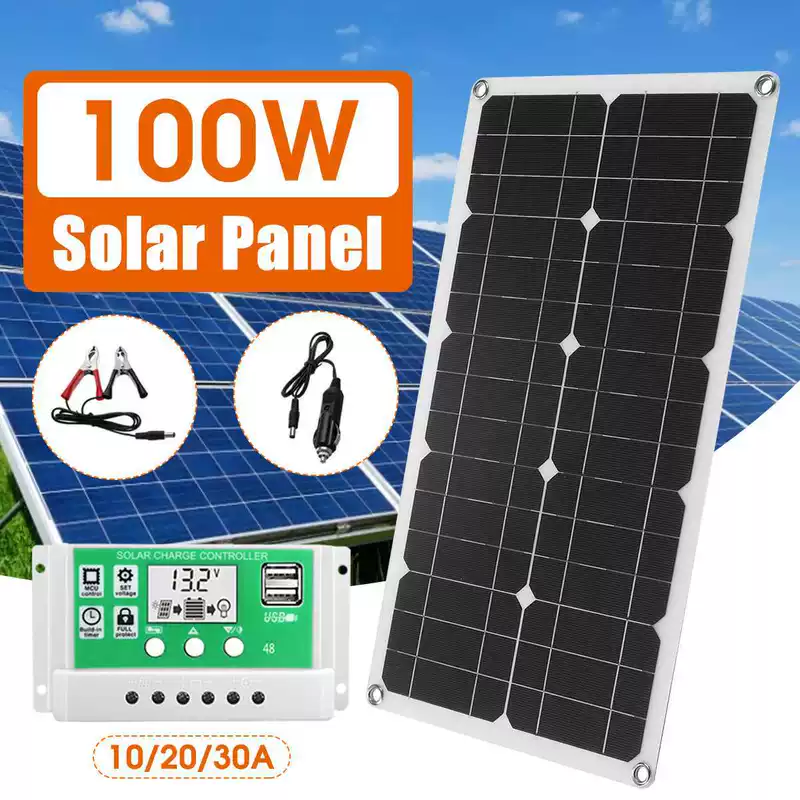 Солнечная батарея монокристалл, зарядное устройство, контроллер, 100W, 18V, 10A (A20), 20A (A30), 30A