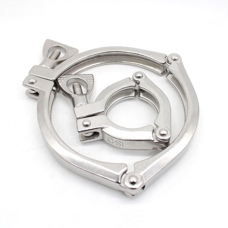 SS304中型不锈钢精铸卫生食品级卡箍三节卡箍强力卡箍管道管夹