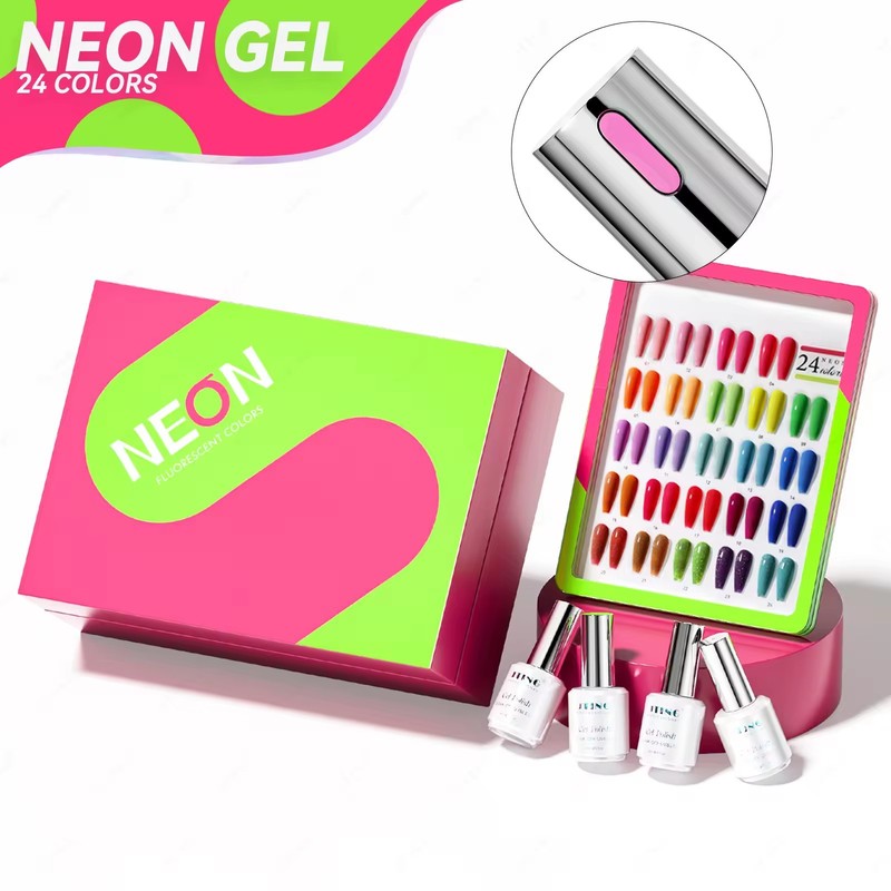 JTING景婷24色霓虹色甲油胶套装网红显白流行色美甲店专用指甲胶