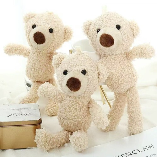 Teddy Bear Plush Toy Cute Little Teddy Bear Mini Doll Cartoon Kids Book Bag Hook Ornament for Girls