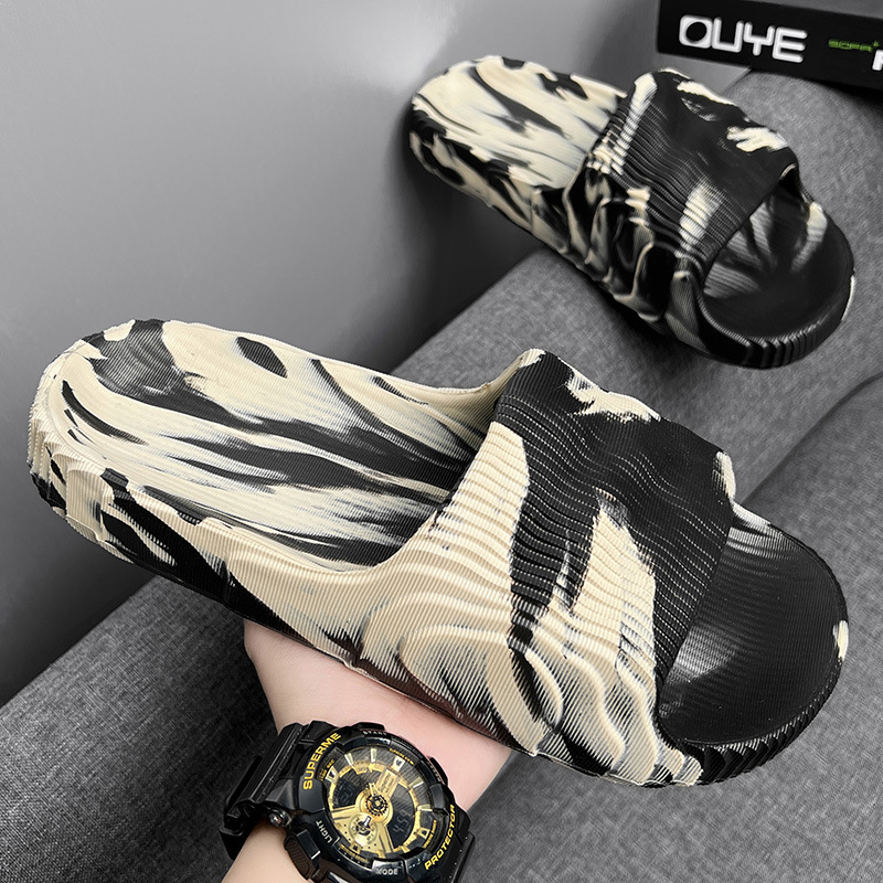 Verano nuevo estilo de moda casual camuflaje coco slipper hombre gran fondo grueso zapatillas caseras parejas