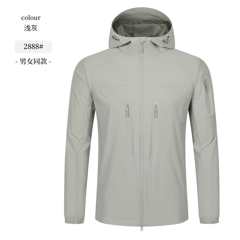 Luz y delgada sensación fría anti-UV 50 + verano al aire libre ropa de pesca protector solar chaqueta de hombre personalizada de alta gama