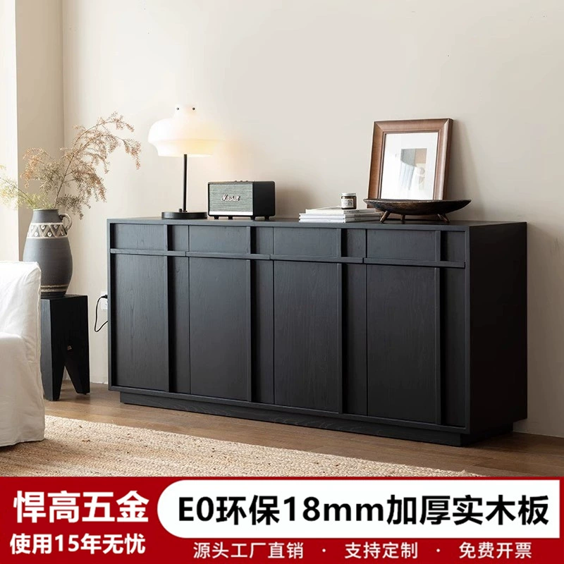 Черный буфет в стиле ваби-саби, современный минималистичный шкаф для гостиной, итальянский легкий роскошный шкаф для хранения вещей