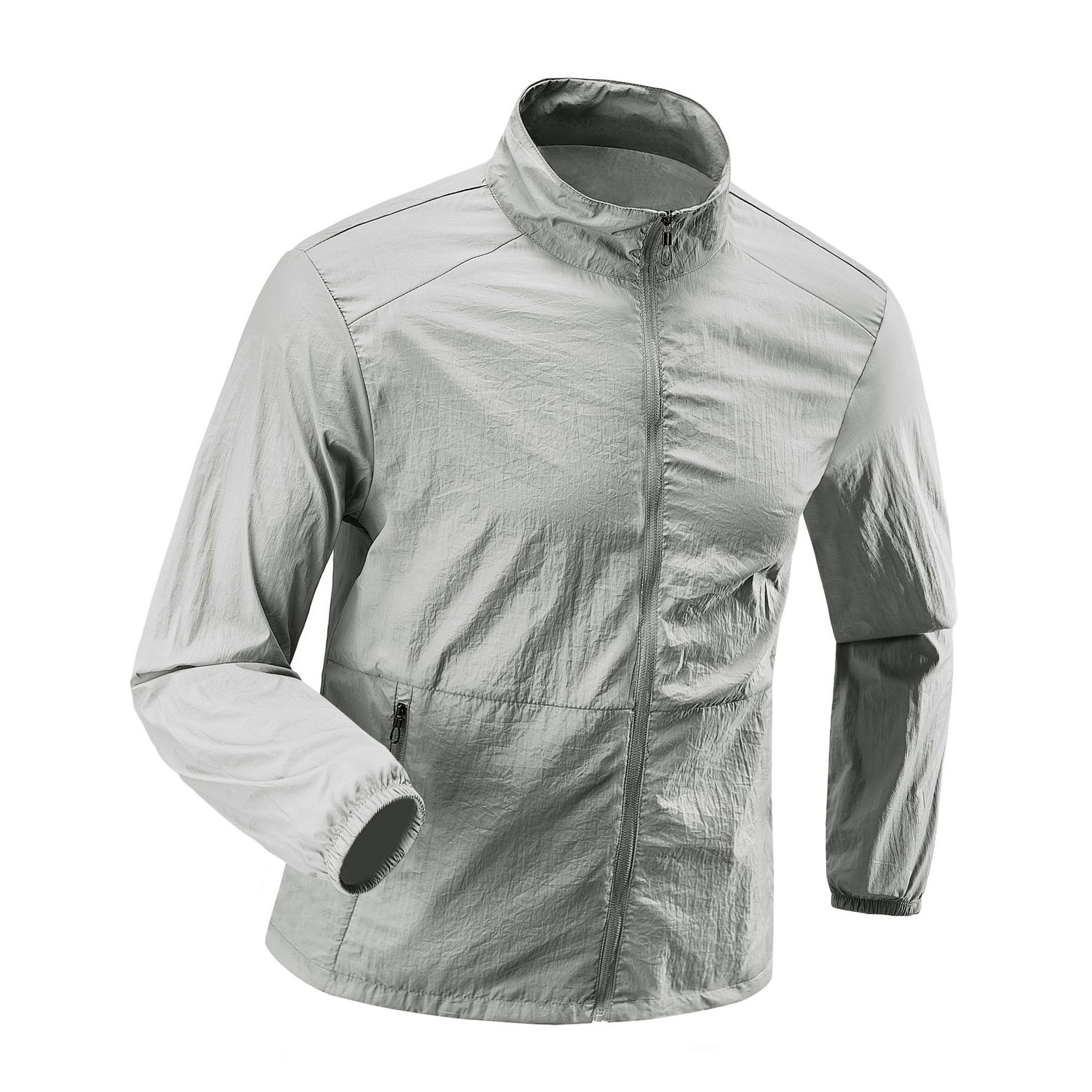 Summer 2025 Trendy Brand Ultra-thin Ice Silk Quick-drying Sun Protection Clothing Men's Vertical Collar Skin Clothing UV Protection Fishing Clothing