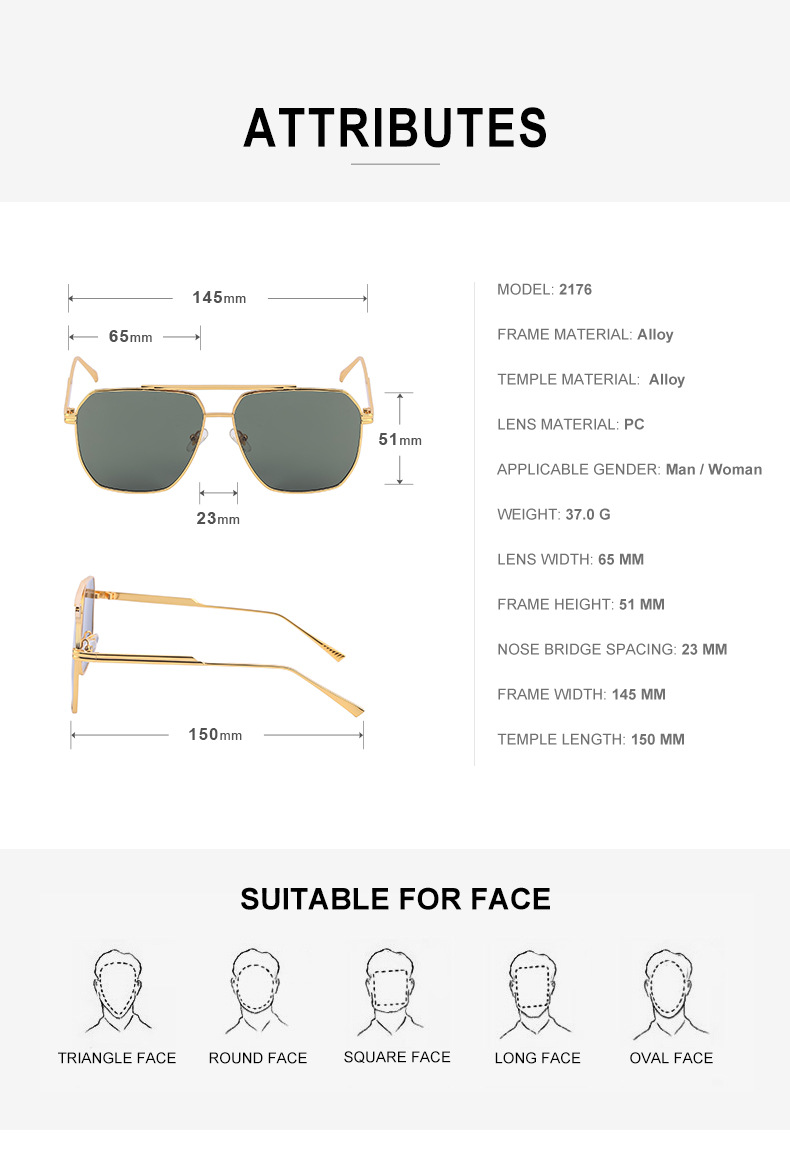 Retro Double Beam Shades Uv-proof Sunglasses Men's Trendy Casual Glasses display picture 3