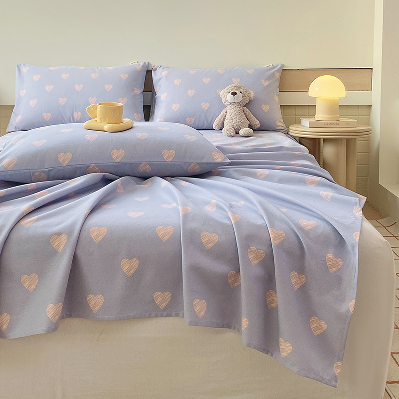 Nueva clase A algodón floral viejo y grueso sábana gruesa de una sola pieza de algodón puro 100 ropa de cama individual de dormitorio de primavera y verano de tres piezas