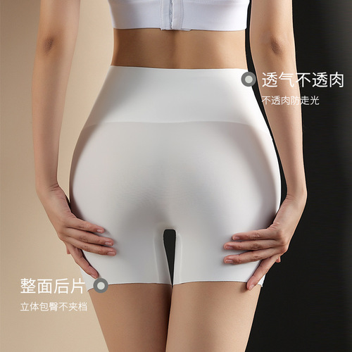 Ice Silk Safety Pants Women's Summer Thin High Waist Hip Lifting Belly Anti-Exposed Large Size Boxer Safety Pants Wholesale