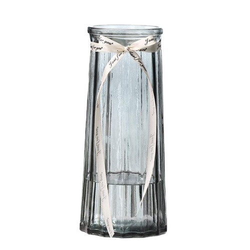 Creative simple glass vase colorful transparent water-raised rich bamboo lily flower vase living room decoration ornaments