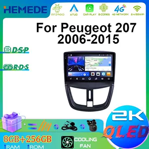 06-15 Peugeot 207 üçün Avtomobil DVD Naviqasiya Bluetooth Radio Carplay Hamısı Bir Yerdə