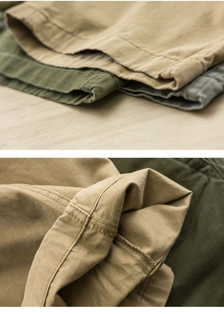 Herr cargo shorts i vintage stil i ventilerande bomull sommar_voghion.com