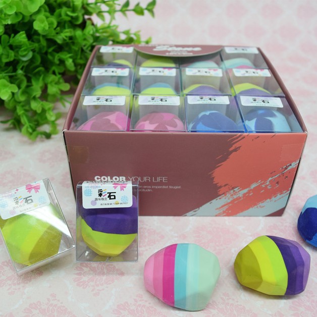 Styling creativo piedra borracha papelería al por mayor regalos de dibujos animados goma TPR material para estudiantes