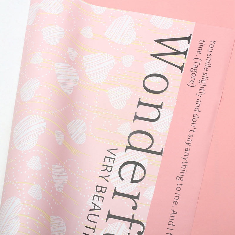 Huaxi en forma de corazón de azúcar comercio exterior transfronterizo papel de embalaje de flores pequeñas flores frescas regalo de papel de ramo de flores florista papel de embalaje de flores