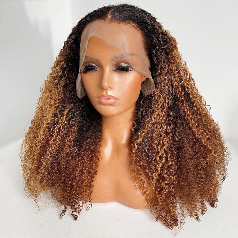 2024 New Product Lace Front Long Curly Human Hair 13*4 Lace Front Mixed Wig Set