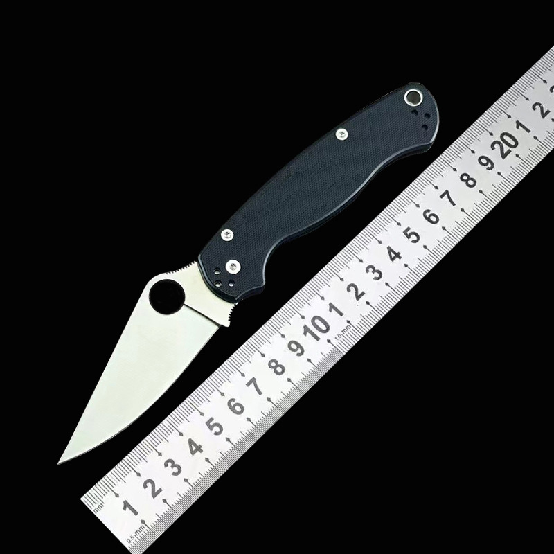 跨境折刀C81小刀G10手柄户外野营高硬度防身随身便 携折叠刀