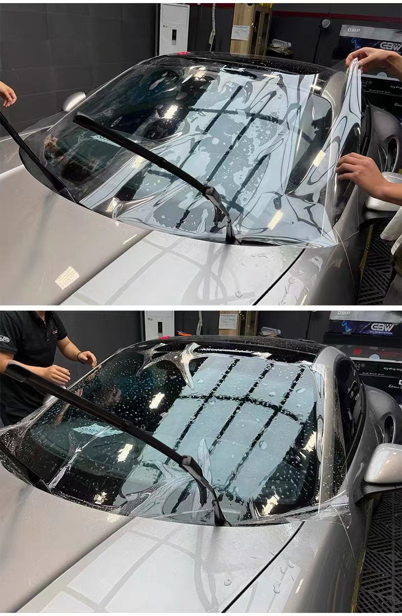 TPU glass shield car front windshield heat insulation explosion-proof solar film anti-flying stone rain-proof water-repellent outer film