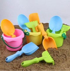 Children's Soft Rubber Shockproof Sand Bucket Set Outdoor Small Shovel Sand Play Toys for Kids Snow Play Gender-Neutral Baby Water Play Toys