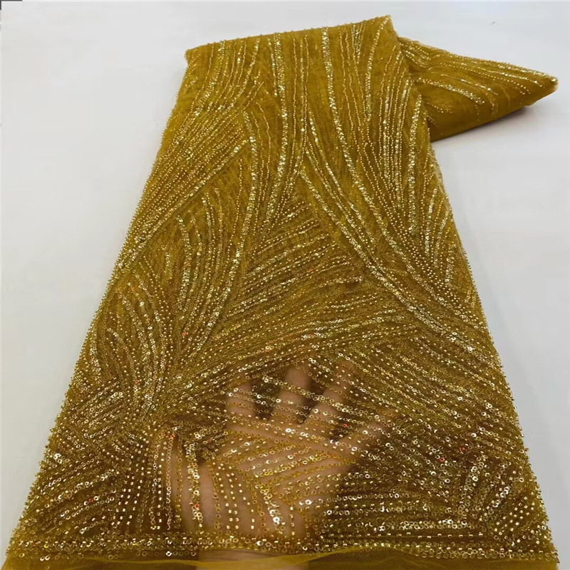 En stock tubo de cuentas bordado tela de encaje boda etapa desgaste vestido DIY tela de lentejuelas bordado tela de encaje image 13