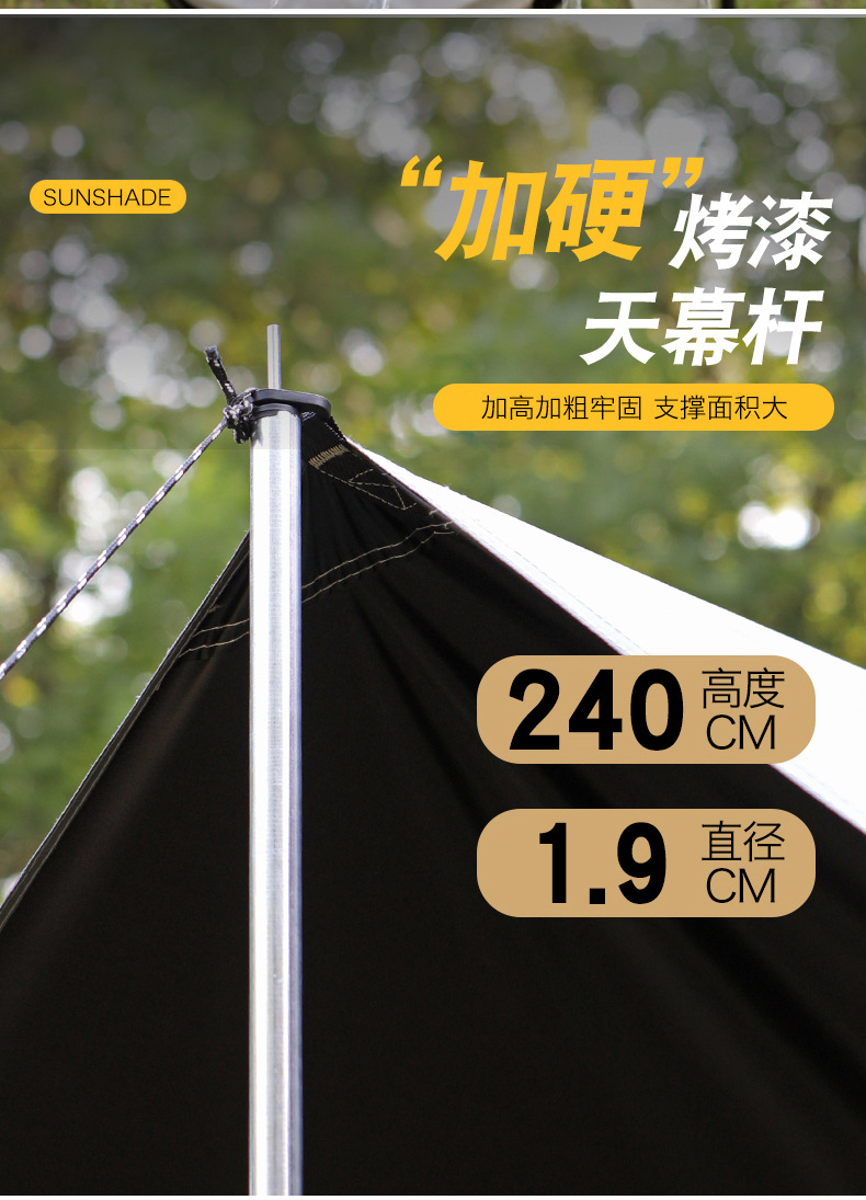 Butterfly-shaped outdoor octagonal black-coated canopy, camping canopy tent, portable sunshade curtain, canopy tent wholesale