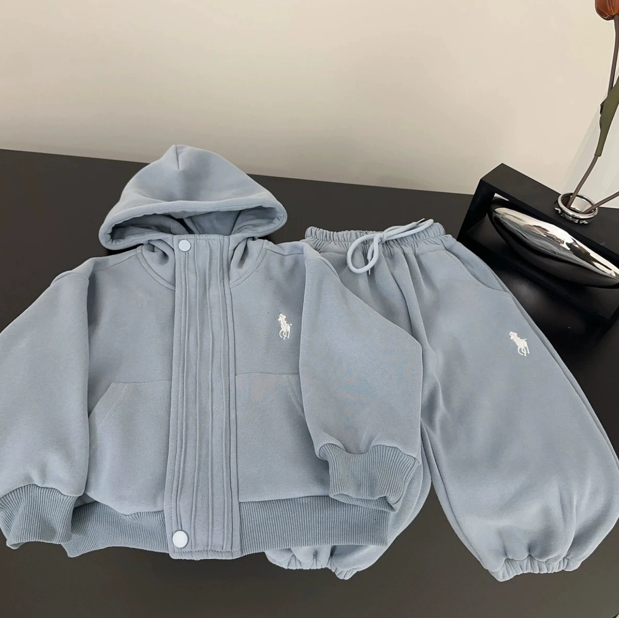 Пуловер Sweatshirt для мальчиков осенью, штаны, детский длинный рукав, набор, детская одежда, с вышивкой
