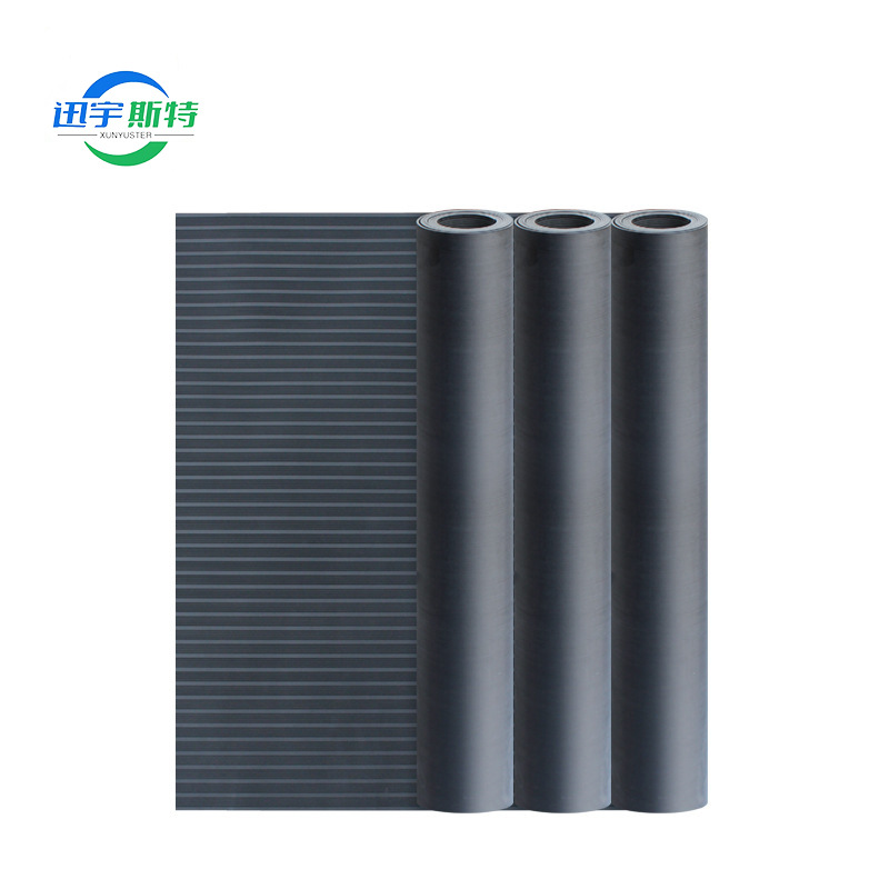 现货3mm5mm厚绝缘橡胶垫防滑耐磨橡胶皮可做垫片圆扣细条纹橡胶板