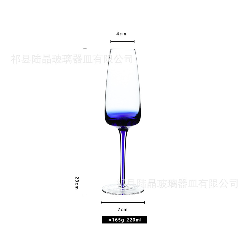 Lu Jing creativo interior de seda champán cristal azul cristal rojo copa de vino soplado artificial copa de vino traje