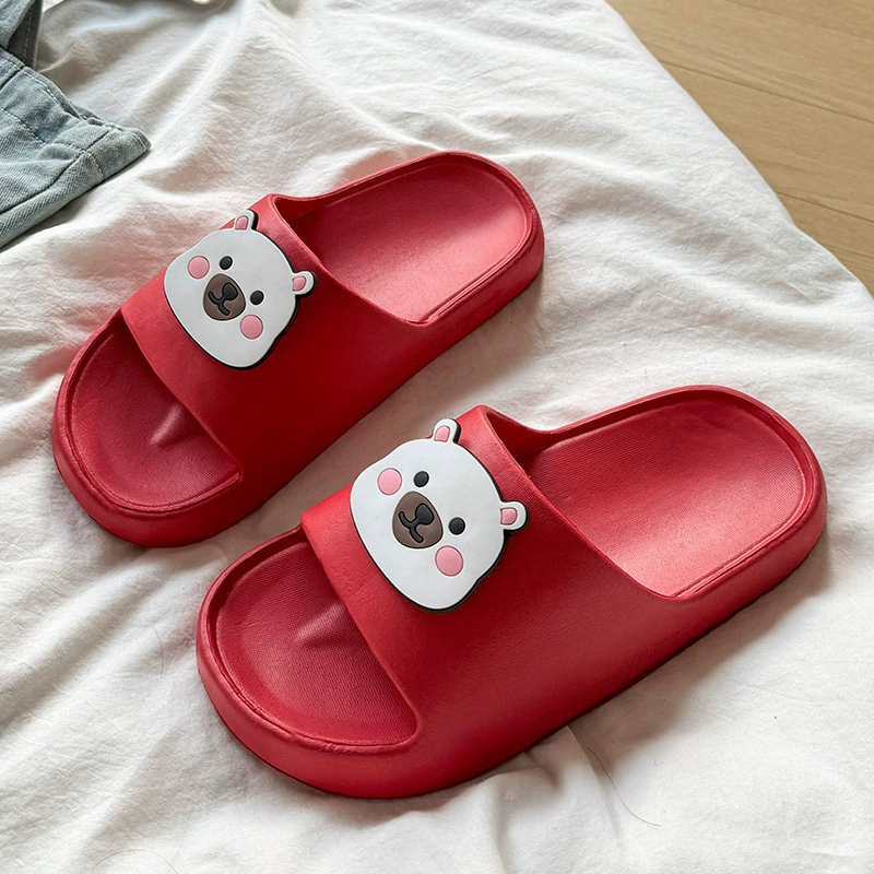 Женские тапочки с белым медведем, летняя уличная одежда, новые тапочки из ЭВА на мягкой подошве, домашние сандалии для мужчин и женщин.