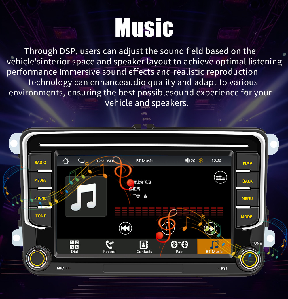 Volkswagen 7inch Linux Car System Wireless Carplay/Android Auto In-Car Navigation All-In-One Device