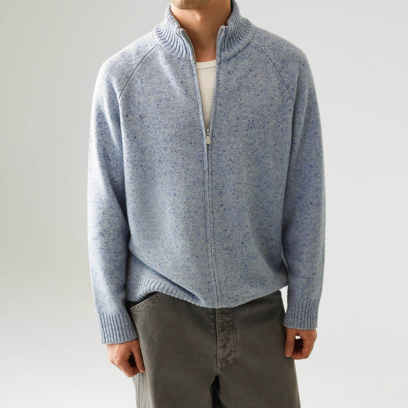 Live-Streamed Original Bc-Style Merino Wool Speckled Yarn Old Money Style Zip-Up Cardigan Sweater Coat Trendy Live-Streamed Original Bc-Style Merino Wool Speckled Yarn Old Money Style Zip-Up Cardigan Sweater Coat Trendy