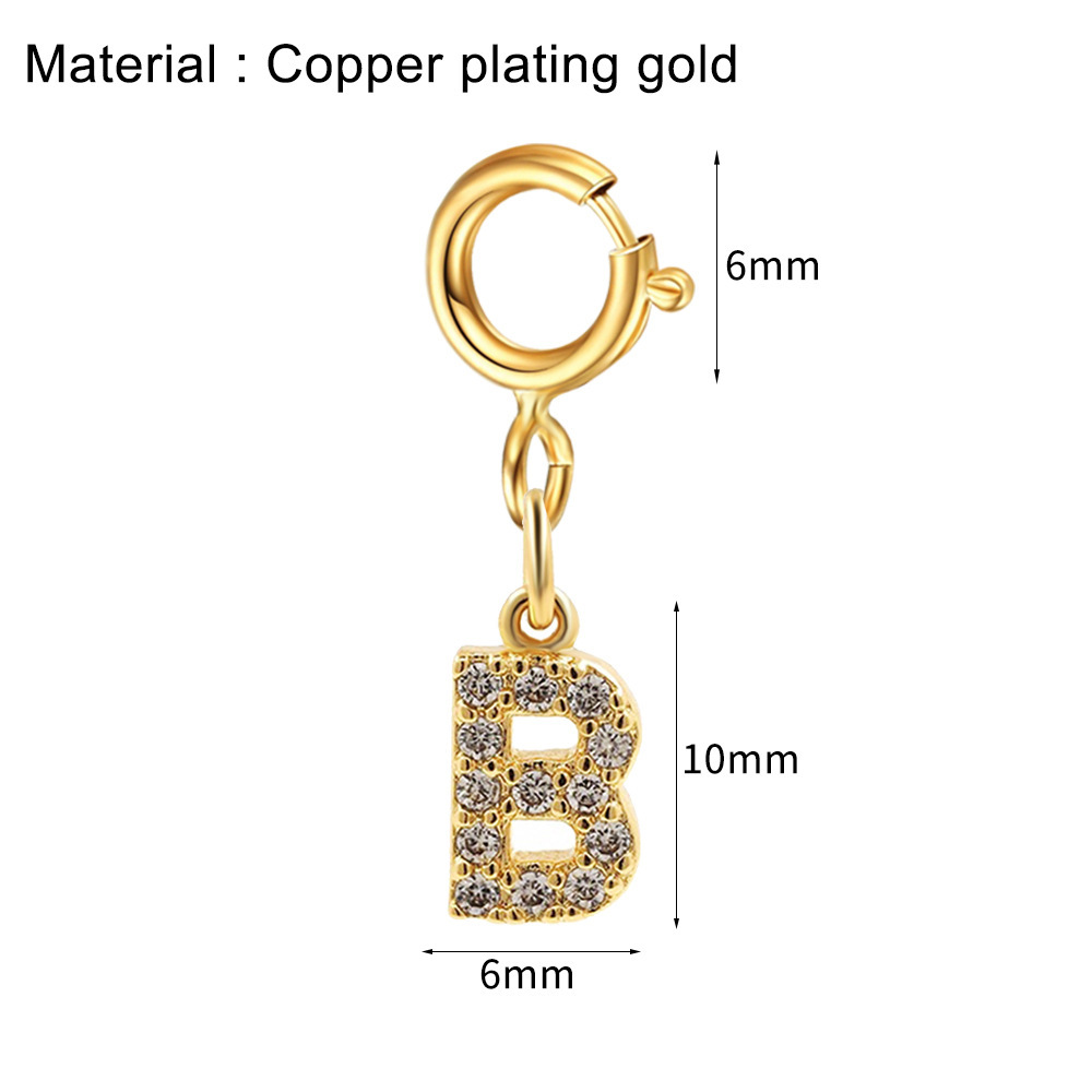 8g Weight Pendant Jewelry Making Type 6mm Jewelry Making Size Zircon Inlay Material 1 Piece Quantity Copper Material Letter Pattern Casual, Simple Style Style Inlay Craft 1 Piece 6mm Copper Zircon Letter Polished Pendant 3