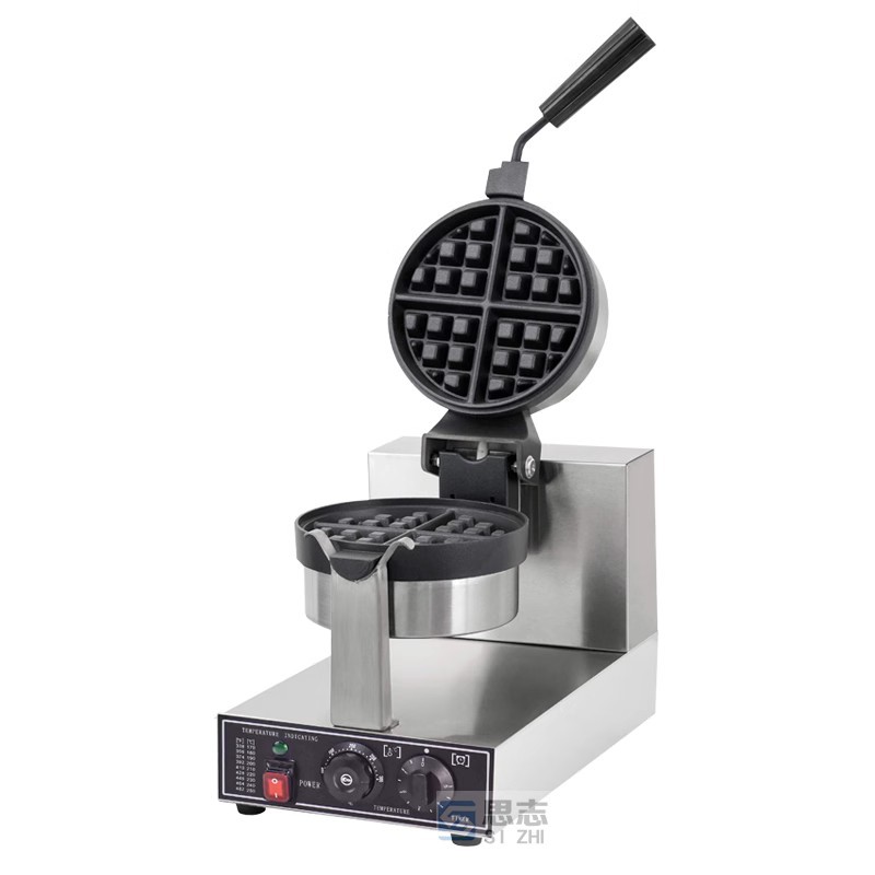 Sizhi giratorio waffle horno waffle máquina comercial espesado muffin máquina eléctrica calefacción Pancake máquina doble cabeza waffle horno