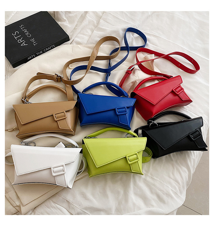 Women's Medium Pu Leather Solid Color Streetwear Square Magnetic Buckle Crossbody Bag display picture 1