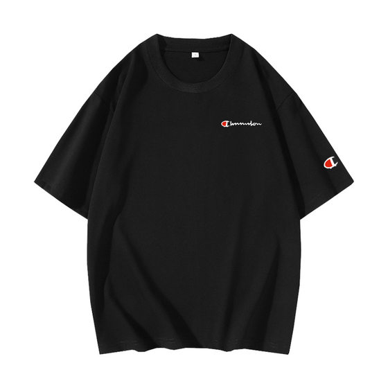 Heavy Short-sleeved T-shirt Men's Summer Round Neck Casual Half-sleeved Trendy Men's Loose All-match Clothes for Men