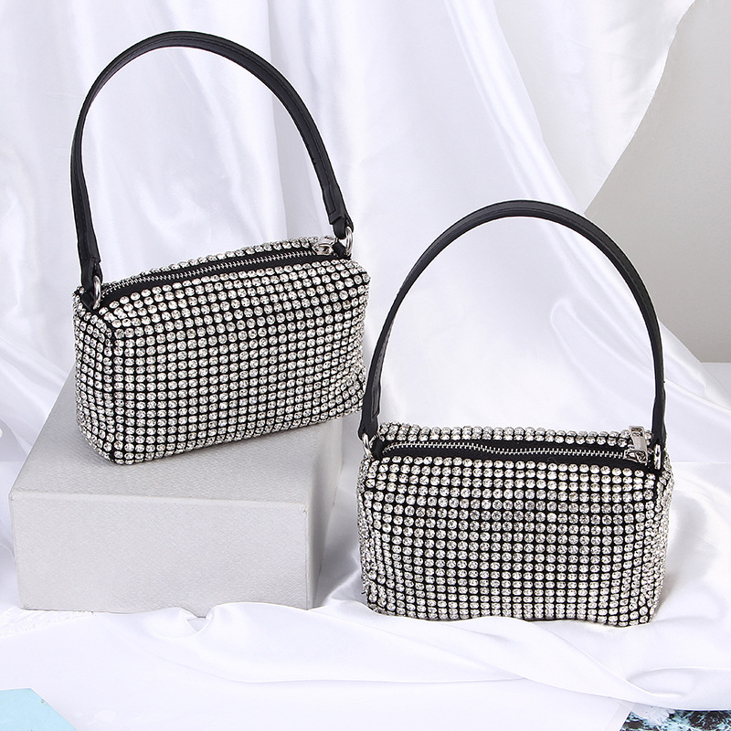 2022 new fashion diamond bags wholesale full diamond underarm diamond bags manufacturers fashion hand-held diamond set dinner bags