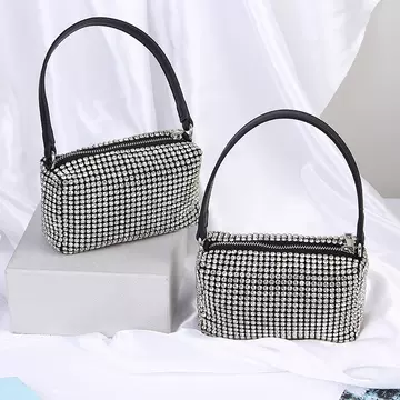 2022 new fashion diamond bags wholesale full diamond underarm diamond bags manufacturers fashion hand-held diamond set dinner bags - ShopShipShake