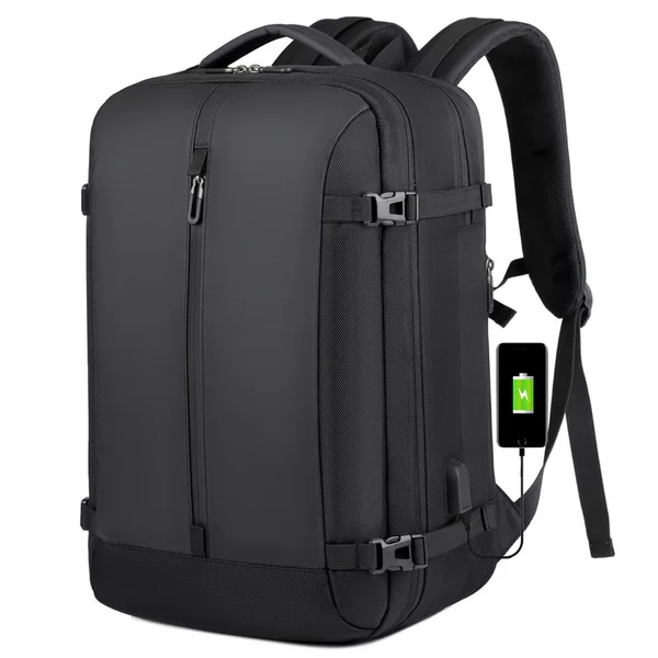 Large Capacity Business Computer Backpack Fixed Print Logo Business Travel Backpack Expanding Backpack