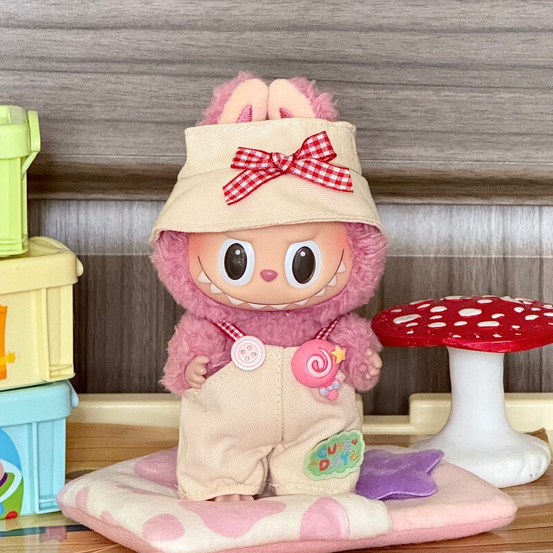 人形着せ替えスカート ラブベビー服 かわいいビニールぬいぐるみ ラブブ カジュアルスーツ服 7cm 布1|undefined
