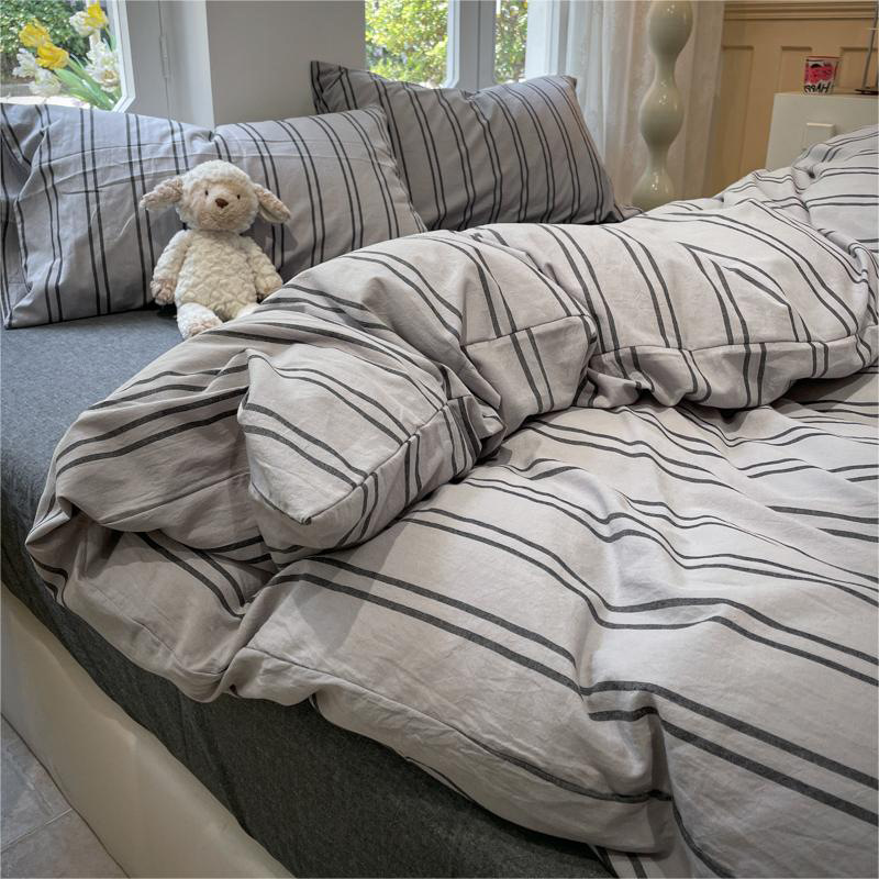 2024 nuevo traje de cuatro piezas de algodón de nube suave y ceroso sin impresión de algodón lavado de viento de tres piezas